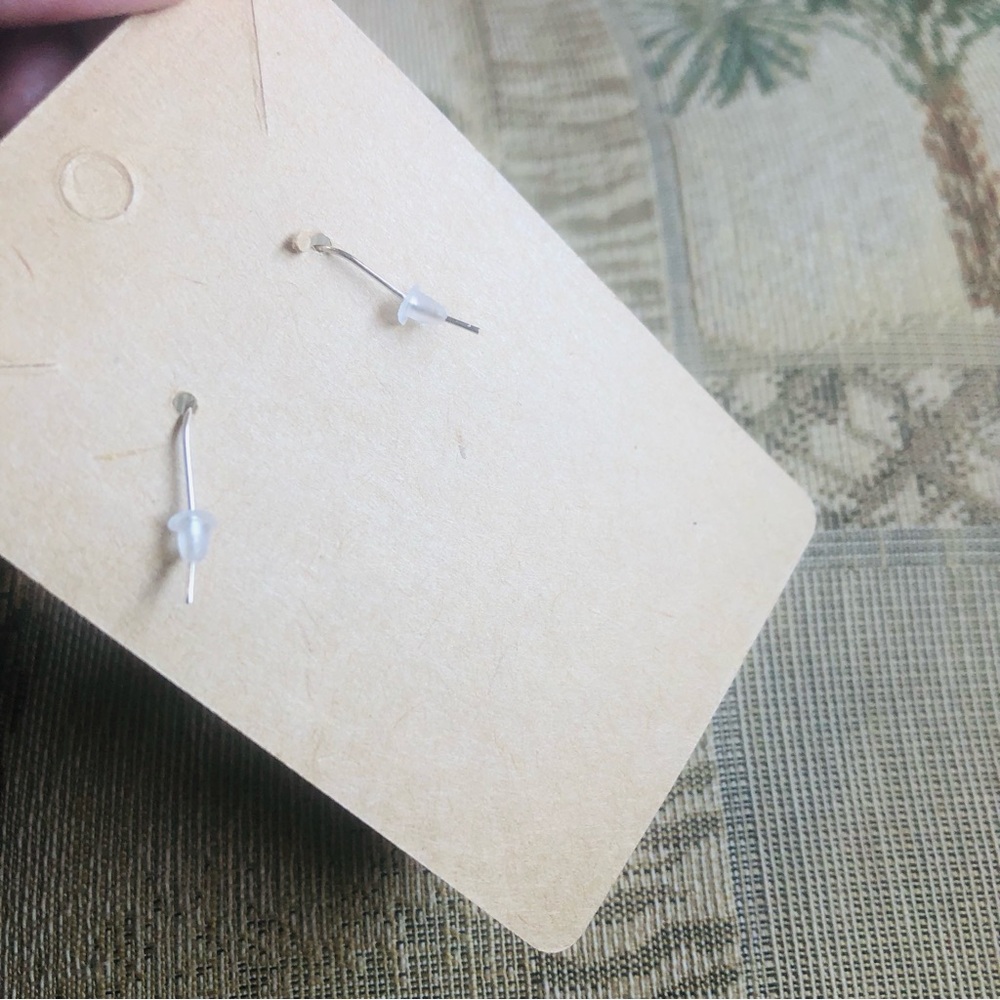 Handcrafted glass beads genuine stone sodalite dangle earrings - Picture 4 of 5